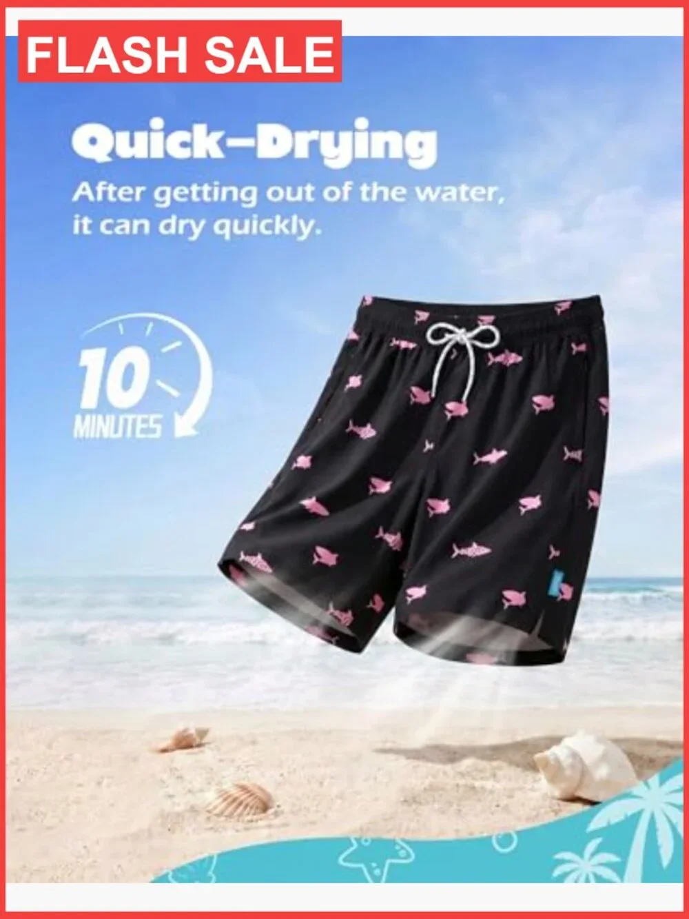 Men's Swim Trunks with Compression Liner, 5